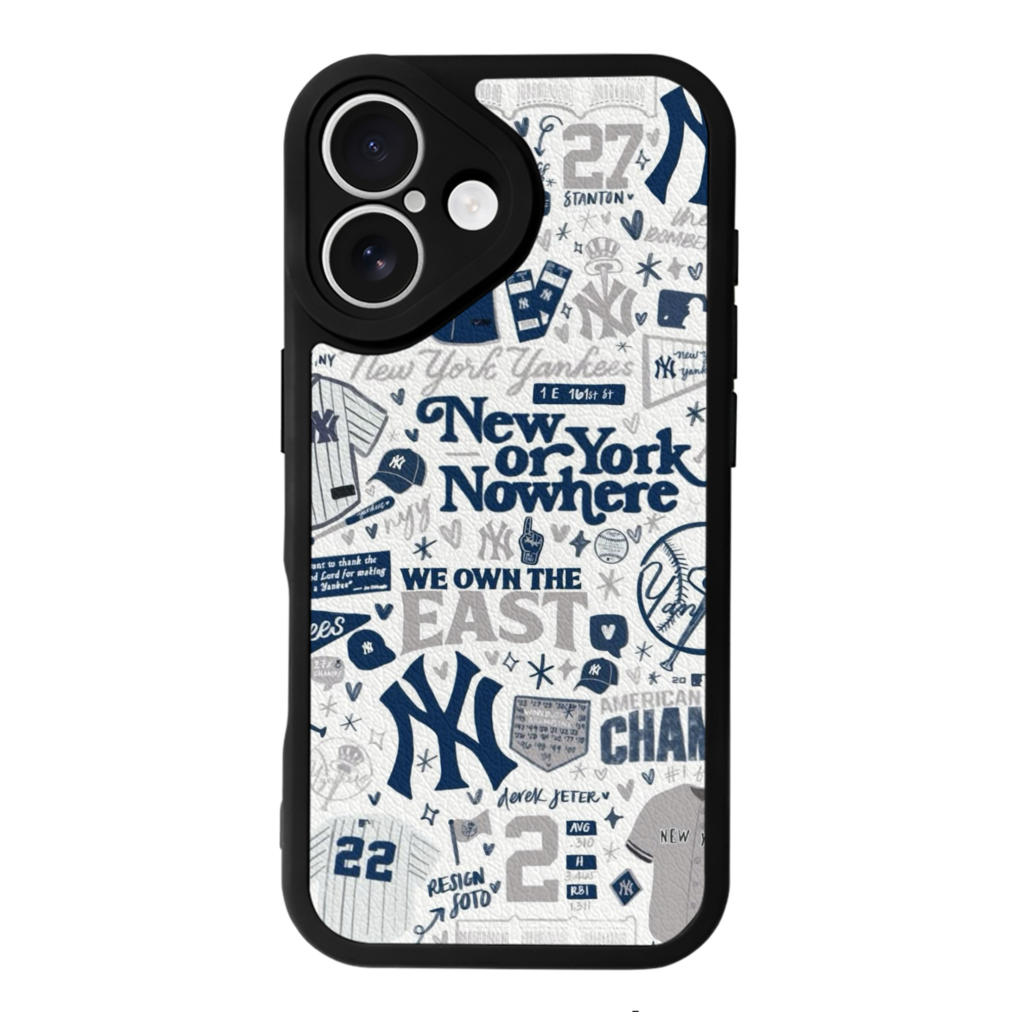 New York Yankees 113 IPhone 16 Silicone Leather Case – UV Print, Lambskin Texture – Perfect Fit, Wireless Charging Compatible, Scratch Resistant, Precise Cutouts – Stylish Protection For IPhone 16